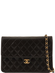 1998 CC mark plate chain shoulder bag black