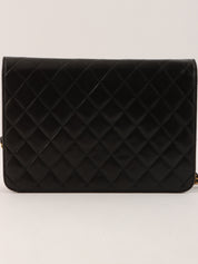 1998 CC mark plate chain shoulder bag black