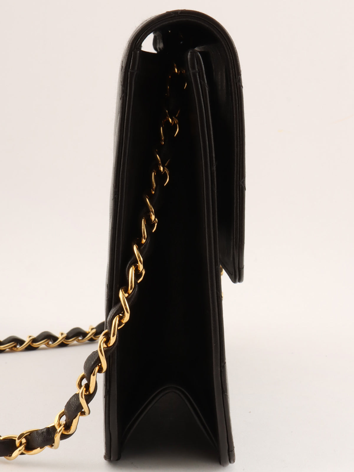 1998 CC mark plate chain shoulder bag black