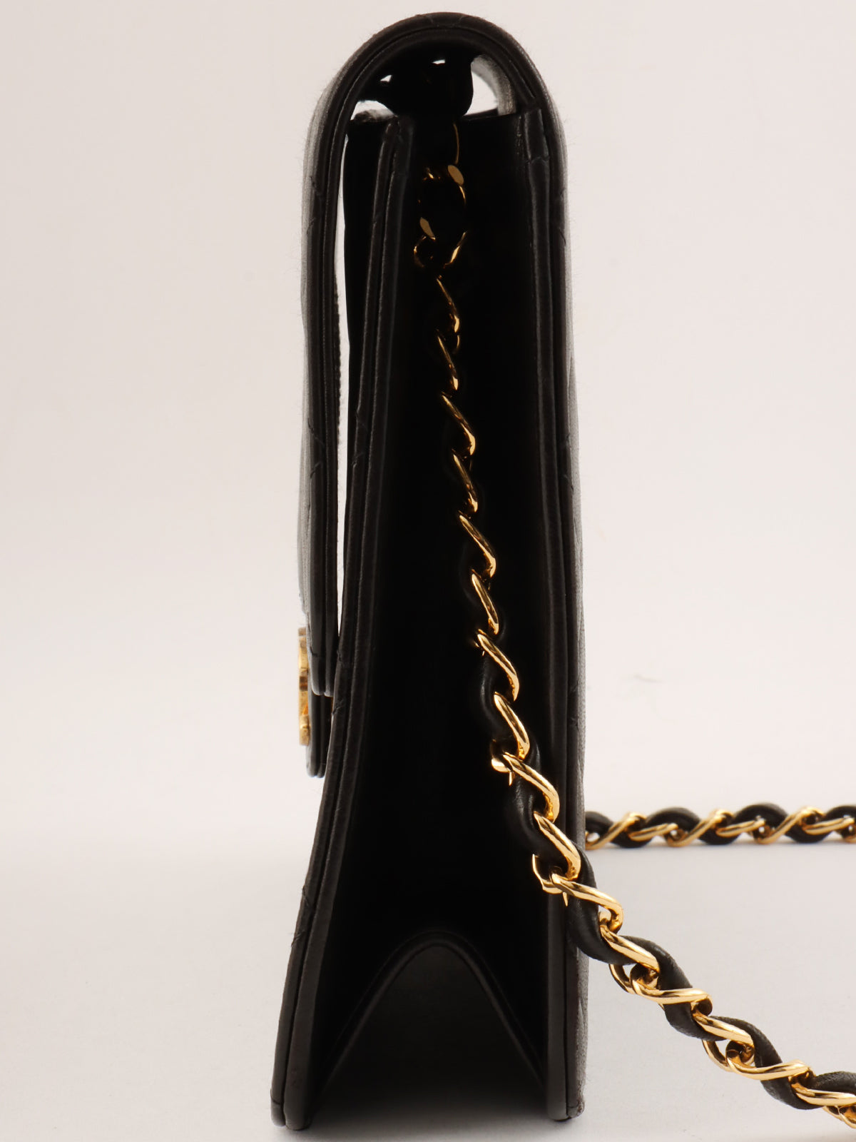 1998 CC mark plate chain shoulder bag black