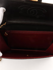 1998 CC mark plate chain shoulder bag black