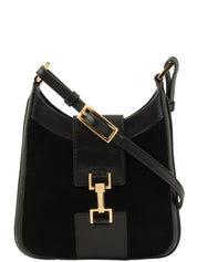 Suede Jackie Shoulder Bag in Black