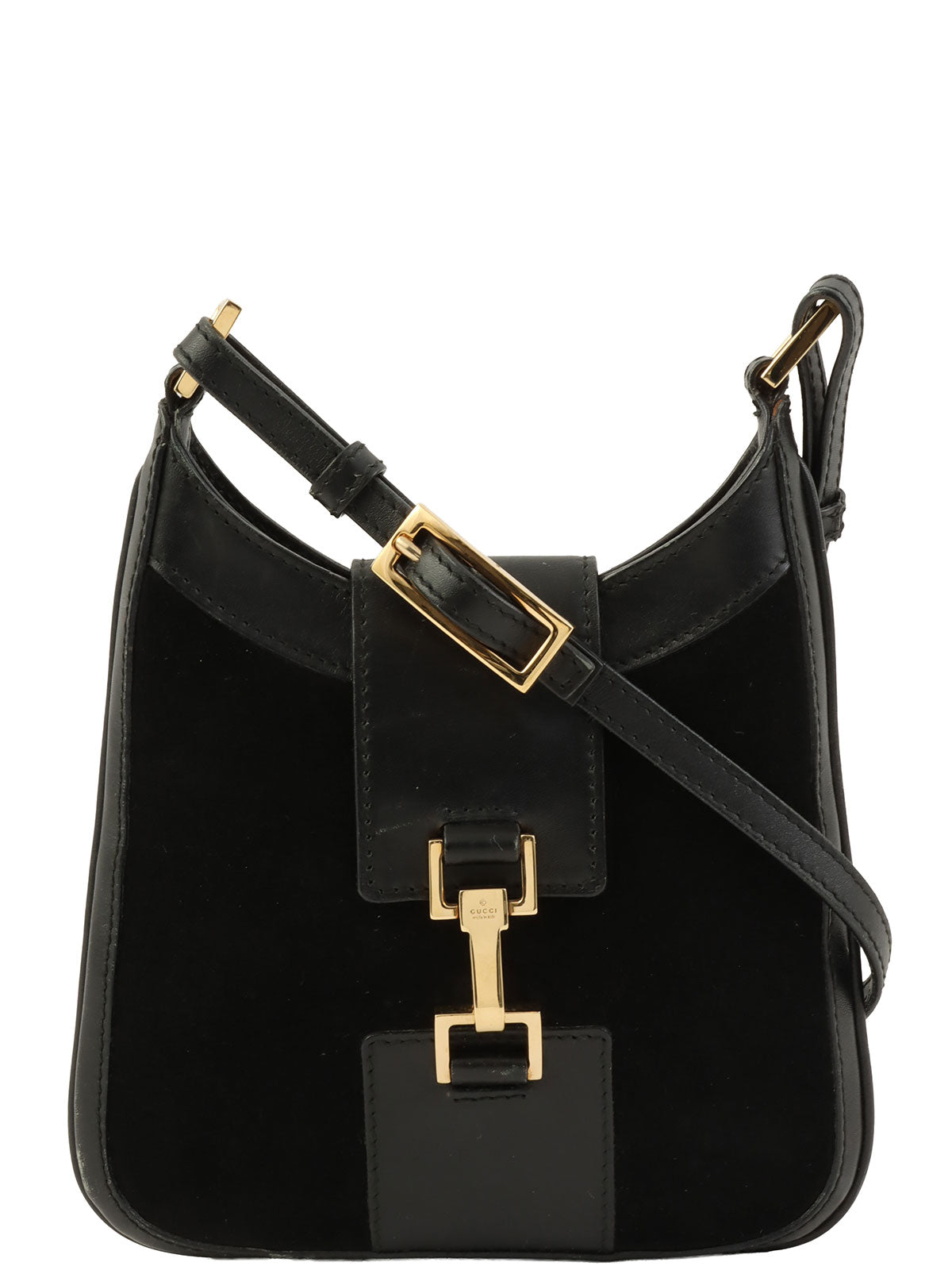 Suede Jackie Shoulder Bag in Black