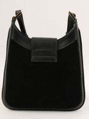 Suede Jackie Shoulder Bag in Black