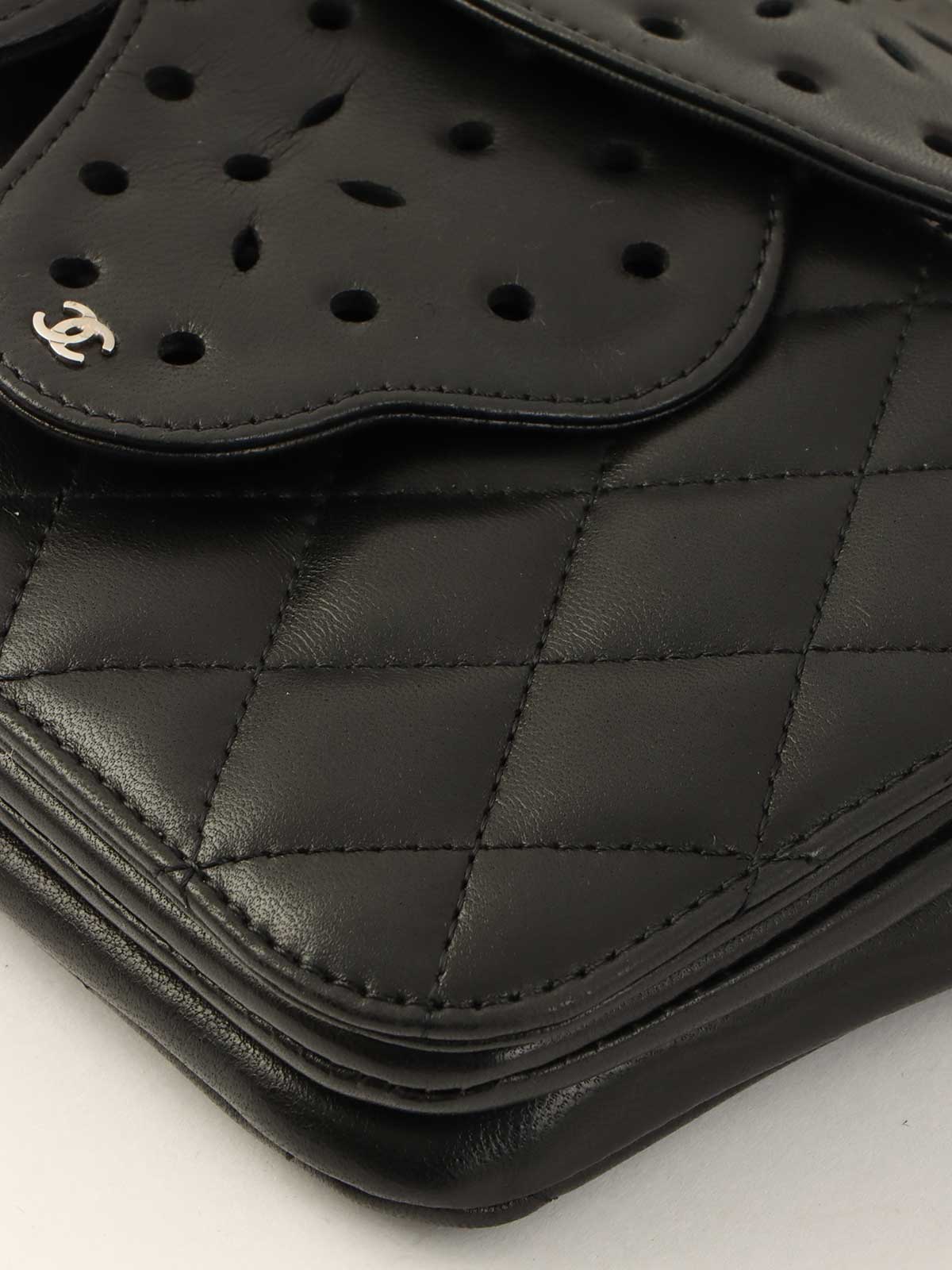 2010 Butterfly Matelasse Chain Shoulder Bag in Black