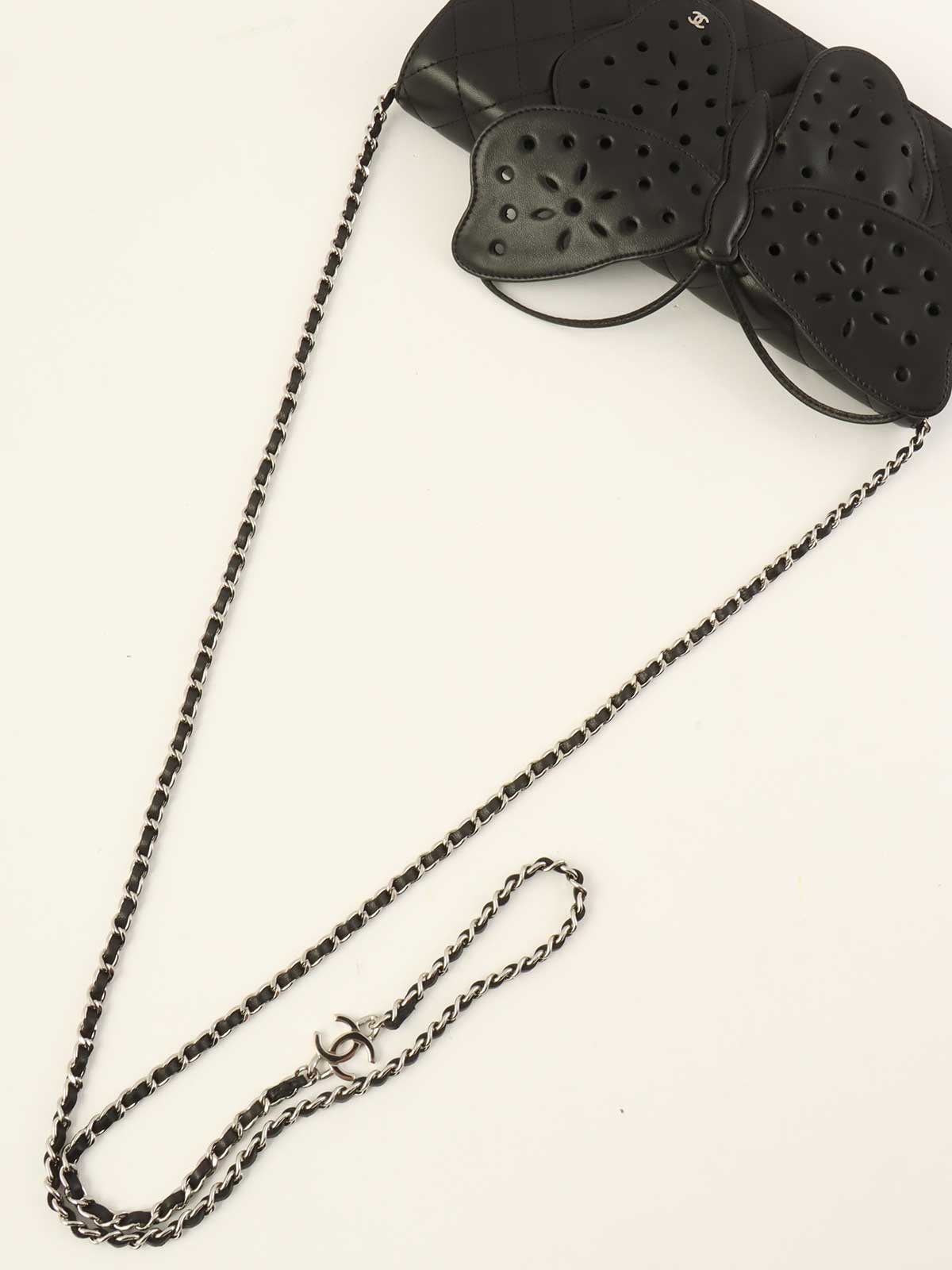 2010 Butterfly Matelasse 链条单肩包（黑色）