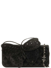 2010 Butterfly Matelasse Chain Shoulder Bag in Black