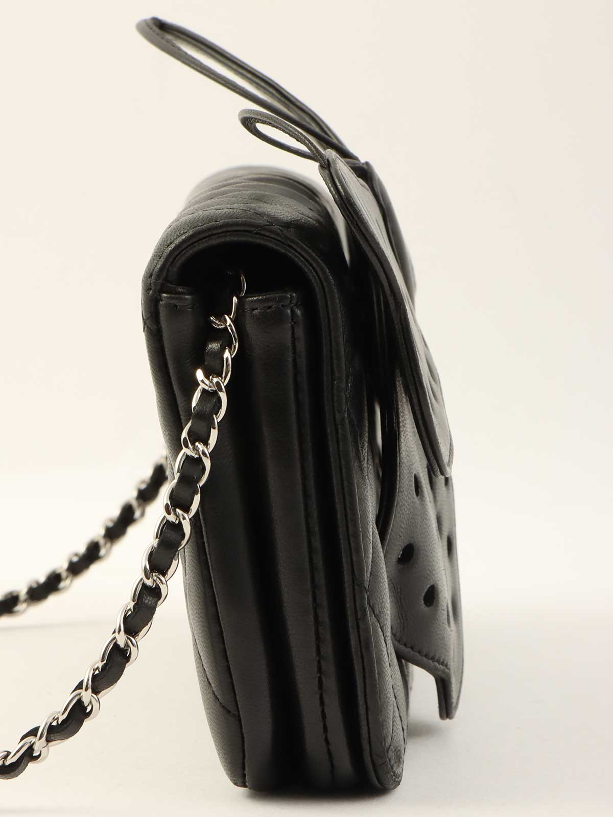 2010 Butterfly Matelasse Chain Shoulder Bag in Black