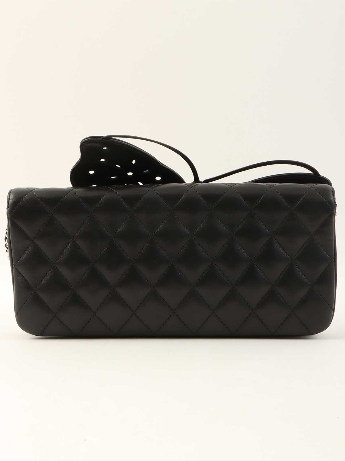 2010 Butterfly Matelasse Chain Shoulder Bag in Black