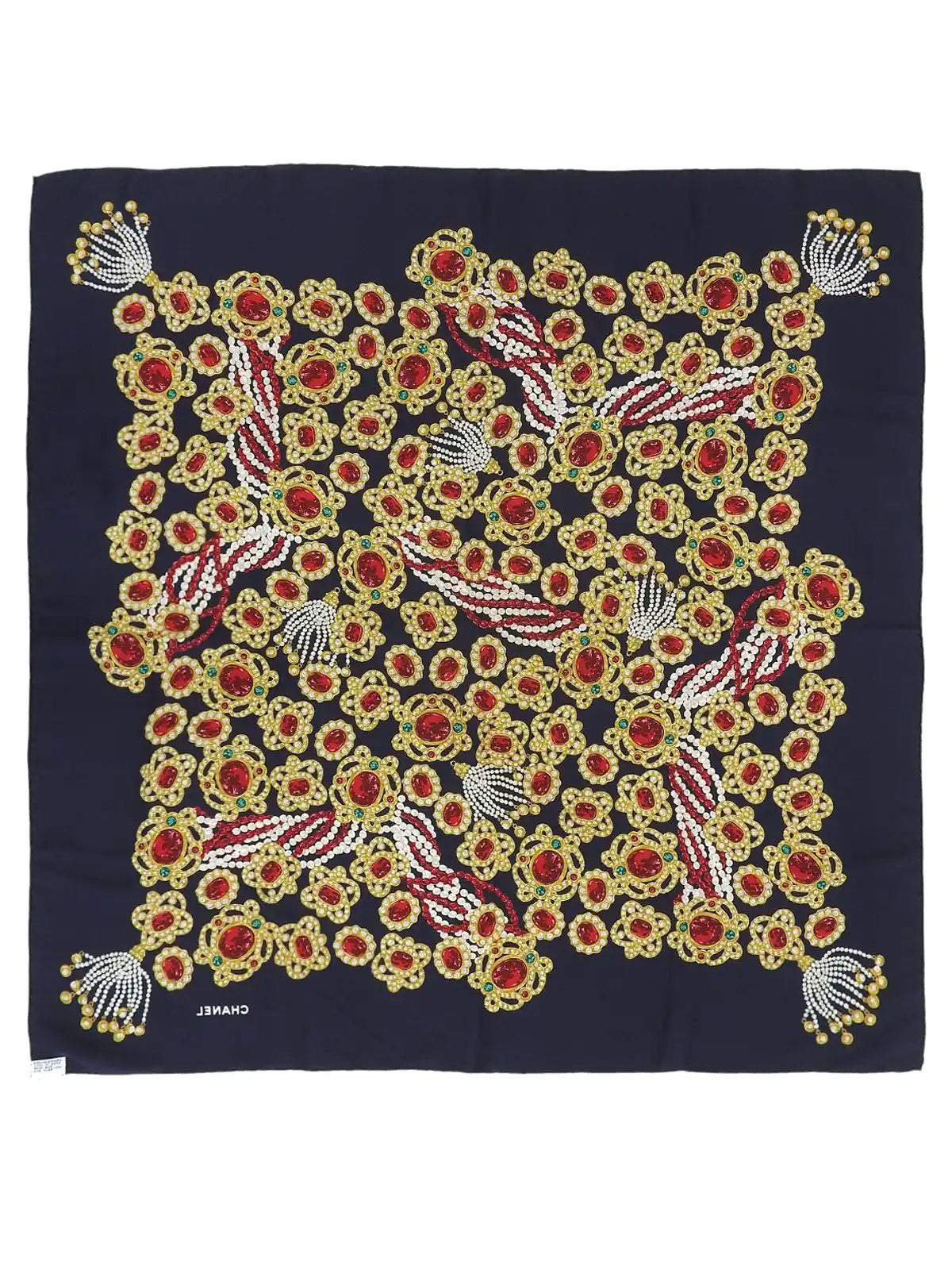 Gripoix Jewelry Pattern Scarf in Dark Navy/Multi