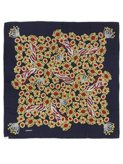 Gripoix Jewelry Pattern Scarf in Dark Navy/Multi