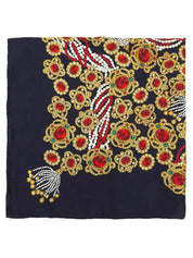 Gripoix Jewelry Pattern Scarf in Dark Navy/Multi