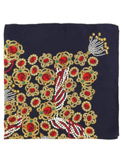 Gripoix Jewelry Pattern Scarf in Dark Navy/Multi