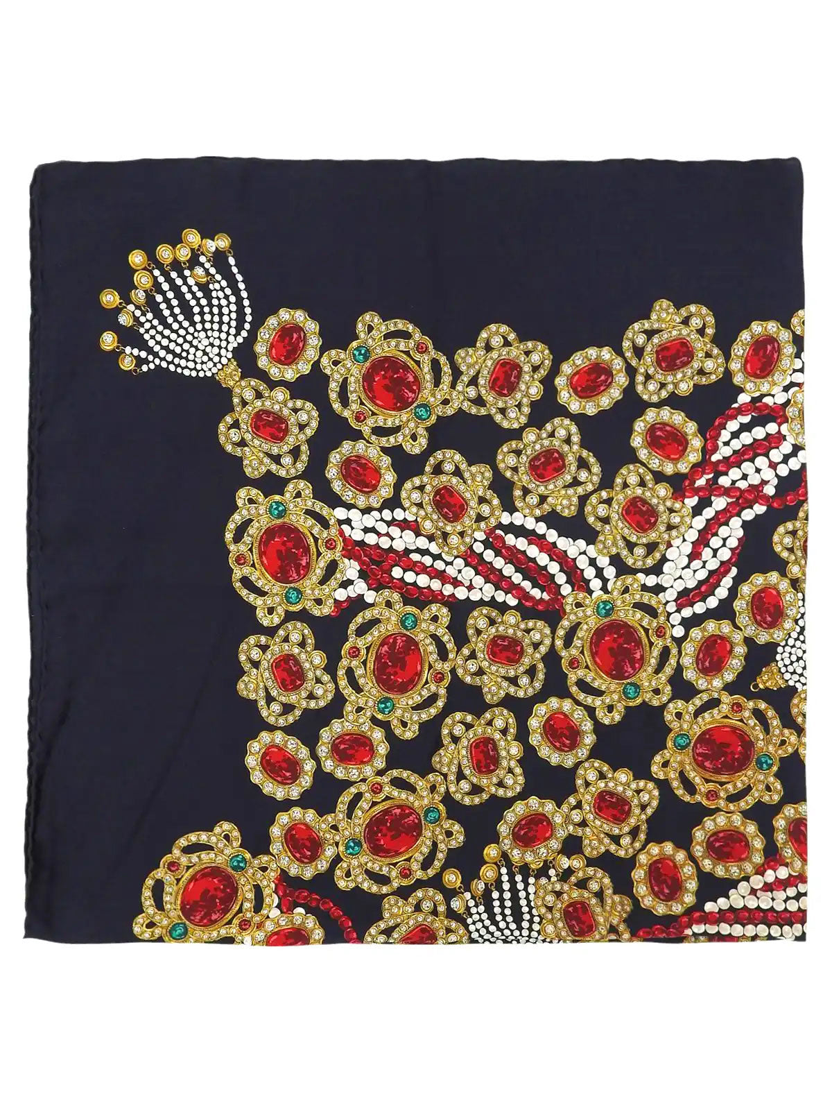 グリポワジュエリーパターンスカーフ ダークネイビー/マルチ