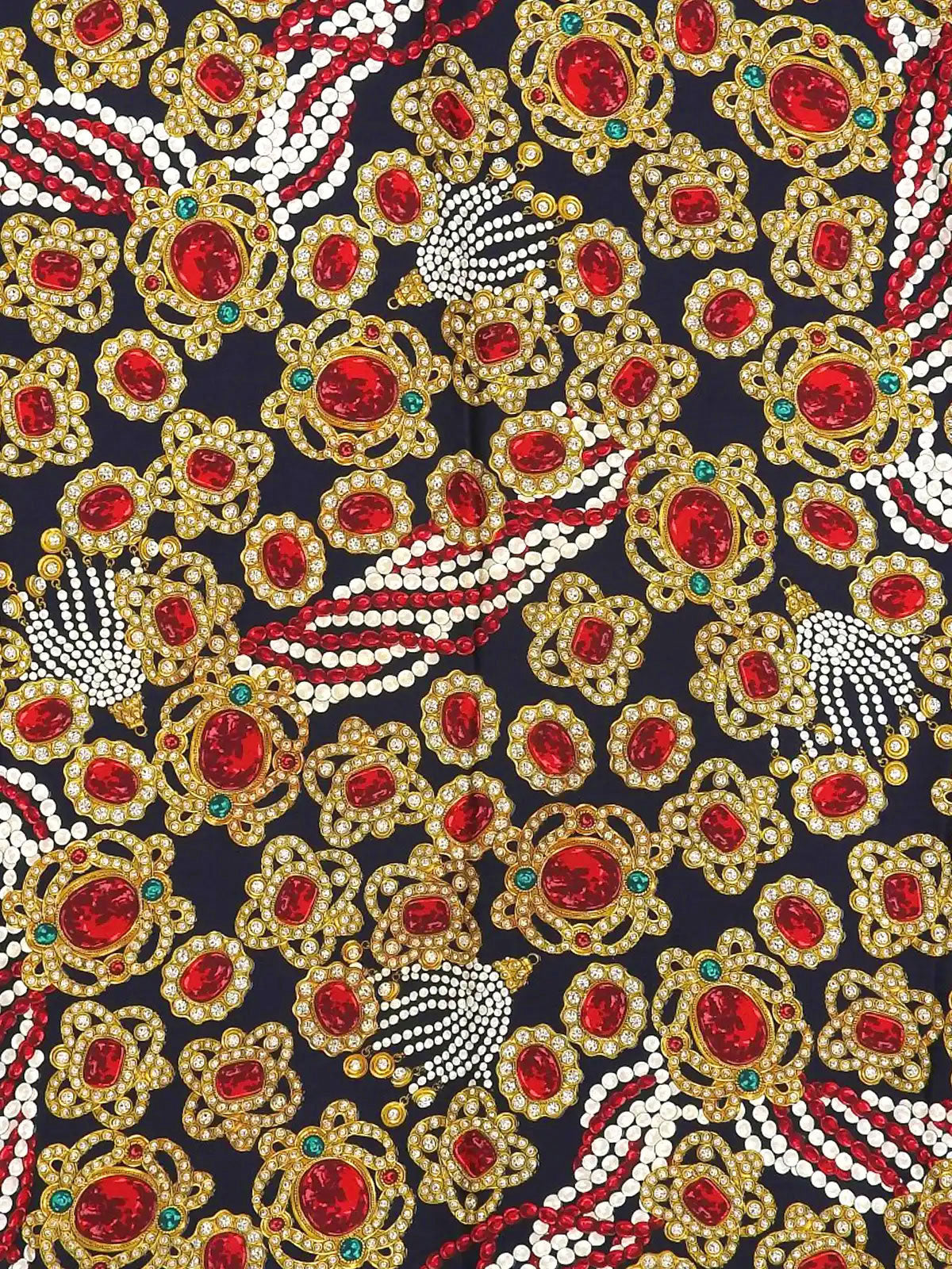 Gripoix Jewelry Pattern Scarf in Dark Navy/Multi