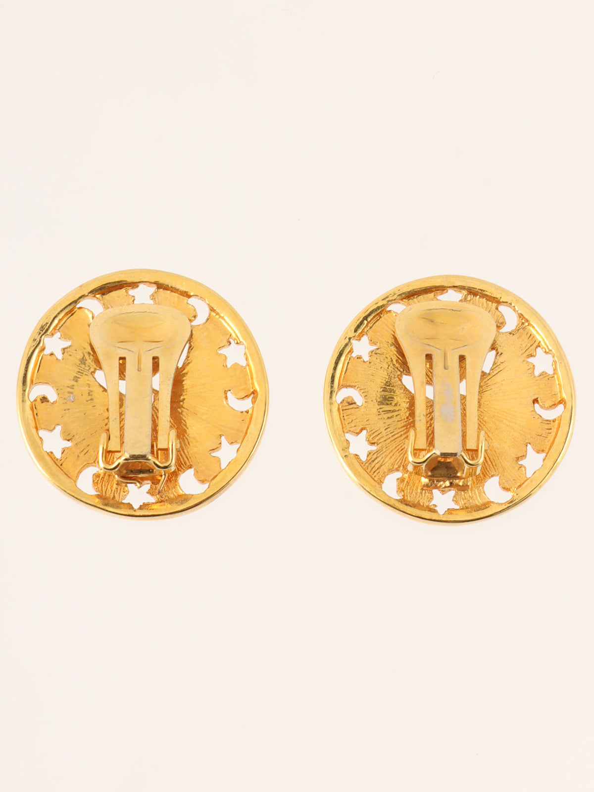 ラウンド時計モチーフイヤリング ゴールド