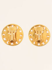 ラウンド時計モチーフイヤリング ゴールド