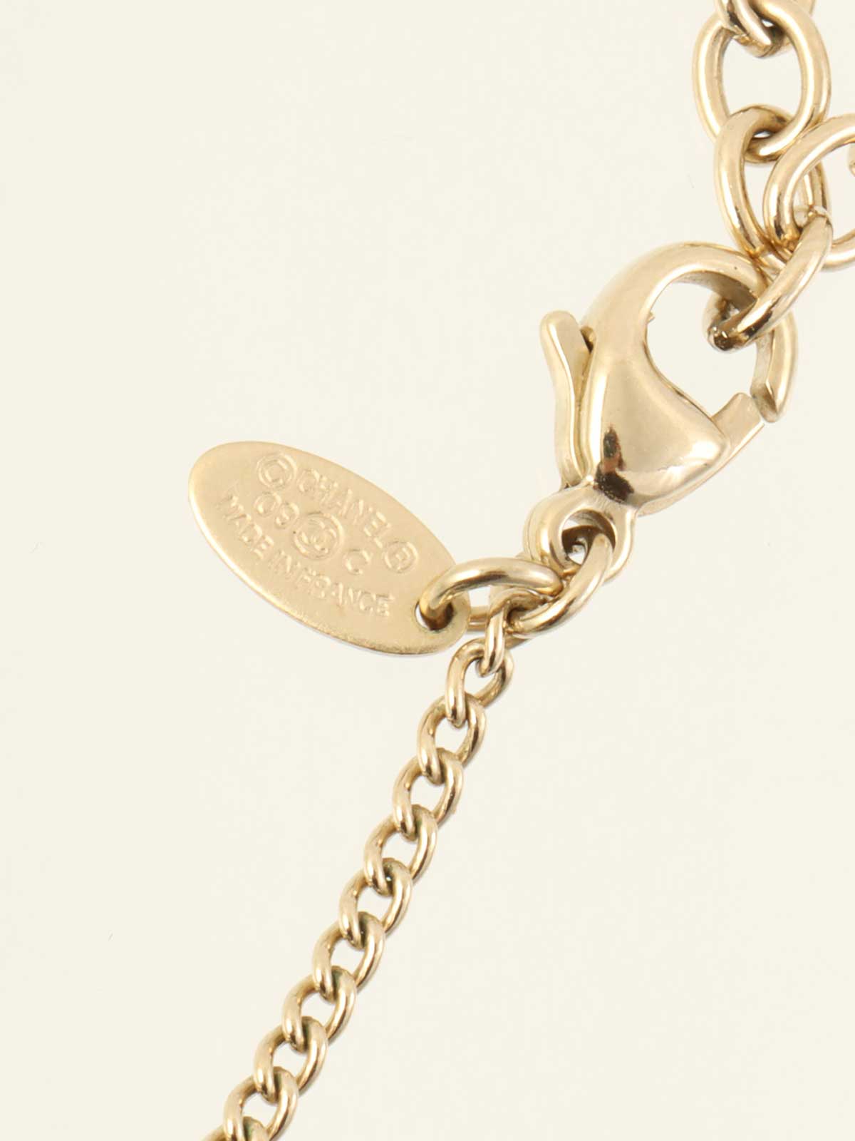 2009年製 ラインストーンラウンドCCマークデザインネックレス ゴールド/ブラック