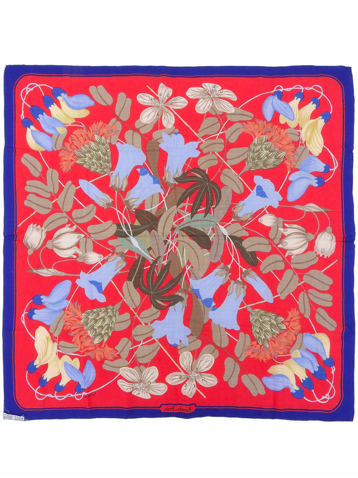 カレ90　Flora Graecaパターンデザイン　レッド/マルチ