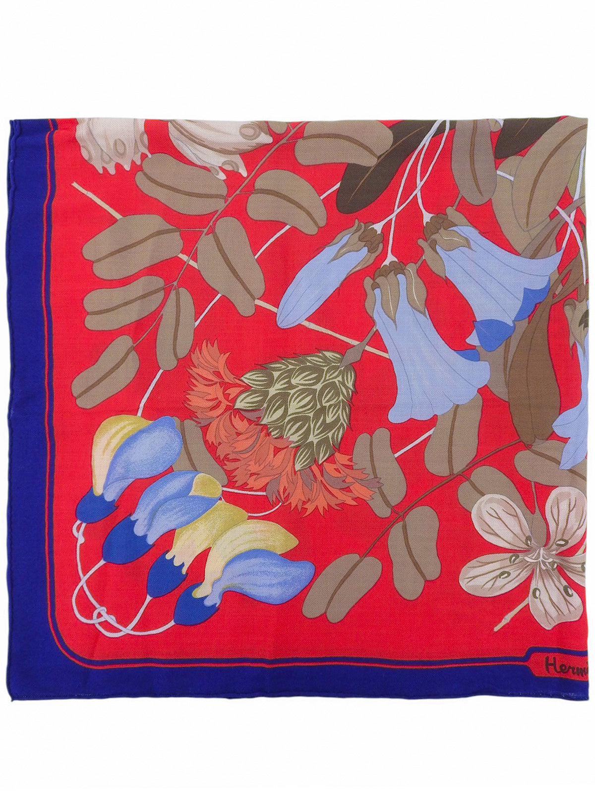 カレ90　Flora Graecaパターンデザイン　レッド/マルチ