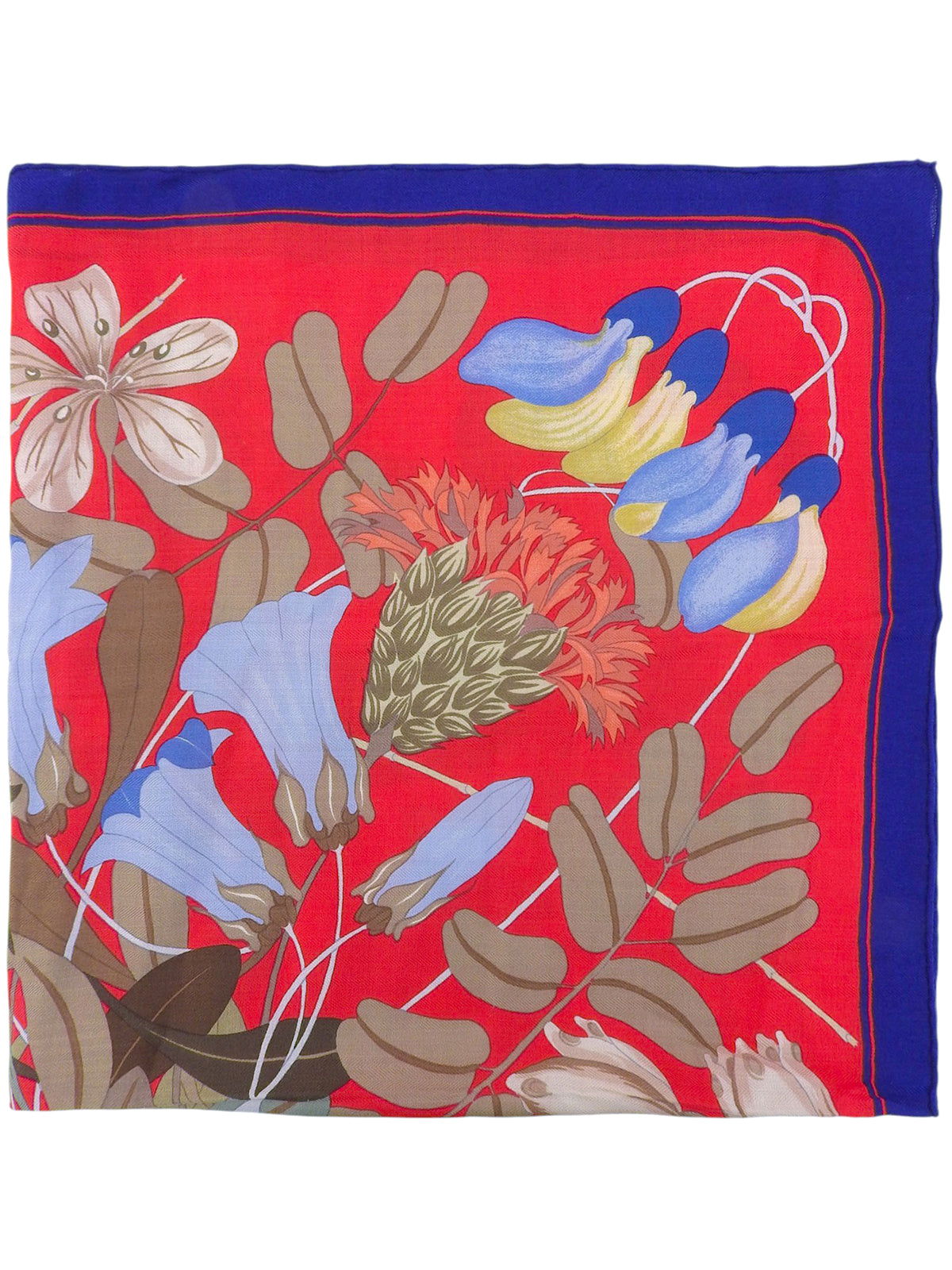 カレ90　Flora Graecaパターンデザイン　レッド/マルチ