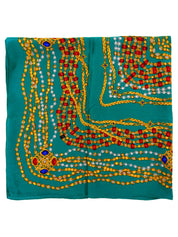 グリポワジェリーパターンスカーフ グリーン/マルチ