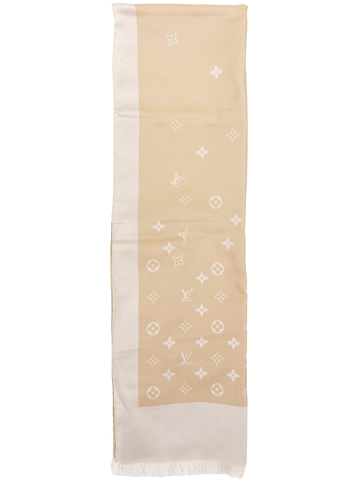 Monogram pattern scarf in beige