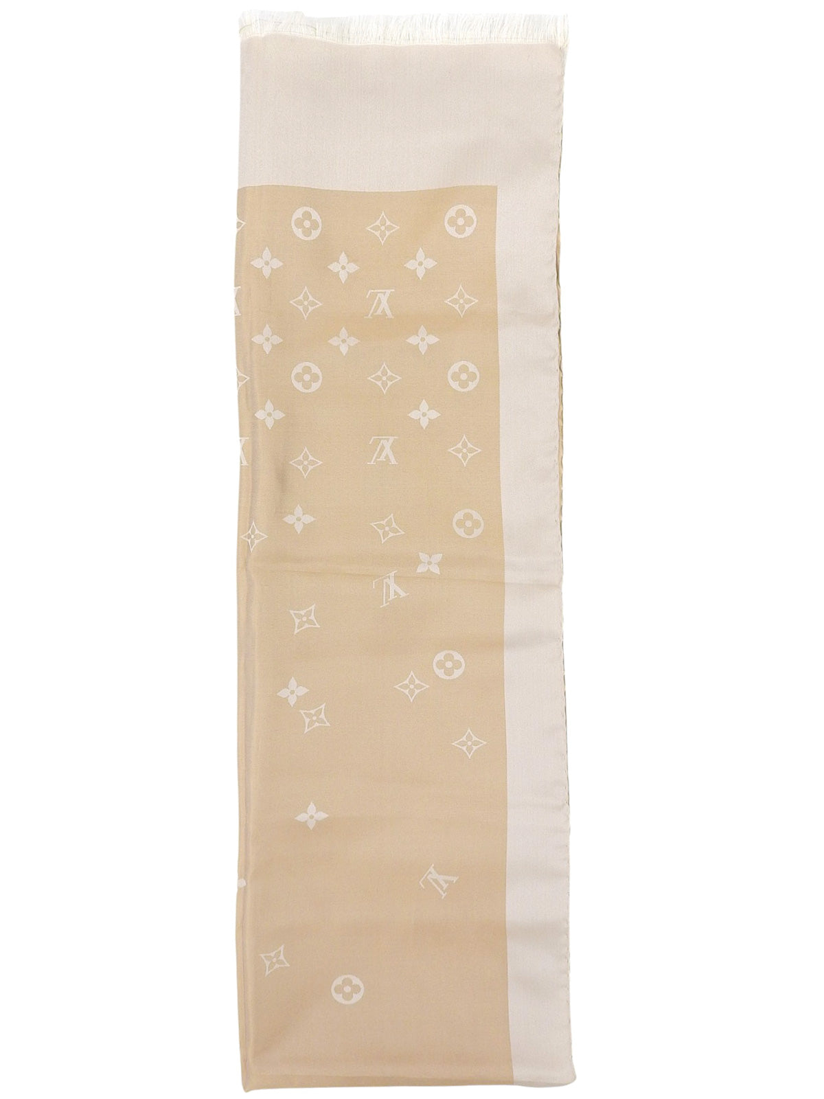 Monogram pattern scarf in beige