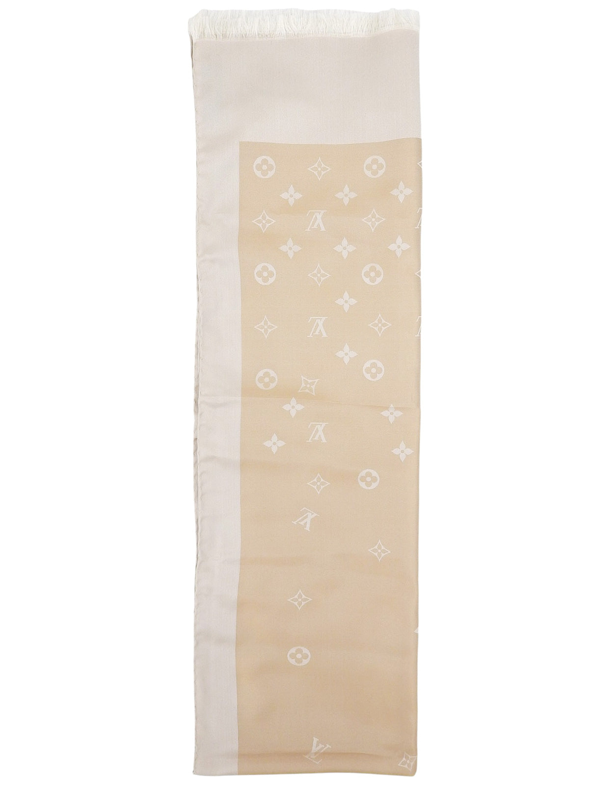 Monogram pattern scarf in beige