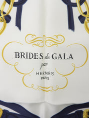カレ90　Brides de Galaパターンスカーフ　ネイビー/ホワイト