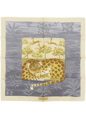 アニマルデザインスカーフ グレー/ベージュ