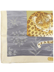 アニマルデザインスカーフ グレー/ベージュ