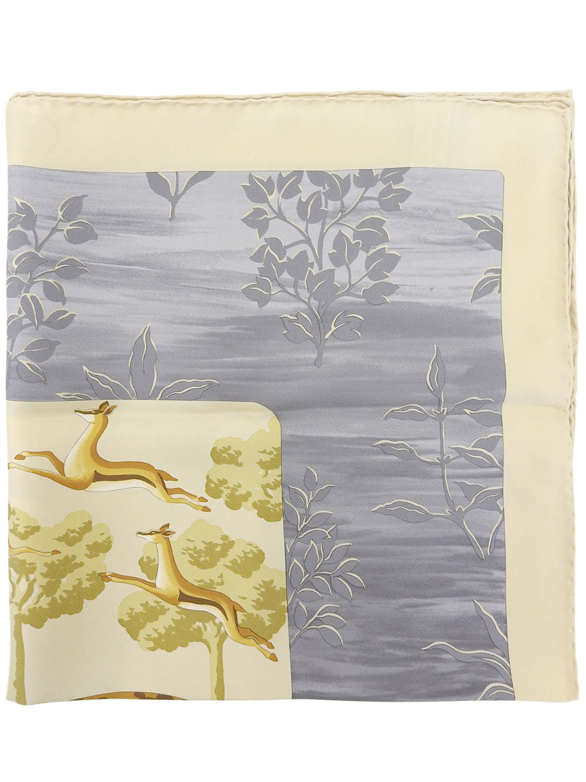 アニマルデザインスカーフ グレー/ベージュ