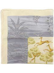 アニマルデザインスカーフ グレー/ベージュ