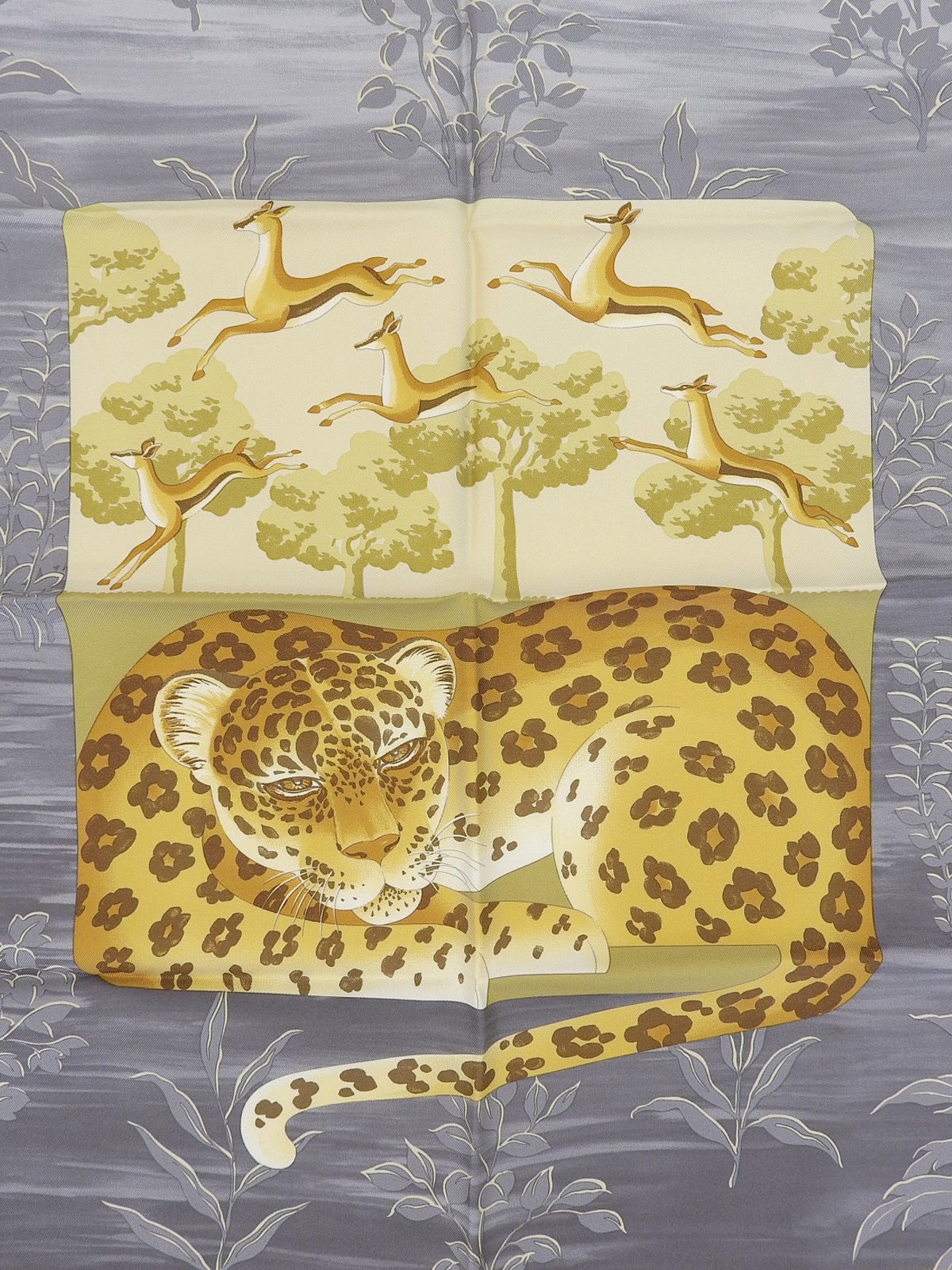 动物图案围巾 灰色/米色