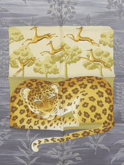 动物图案围巾 灰色/米色