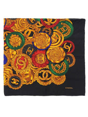 胸针图案围巾 黑色/多色