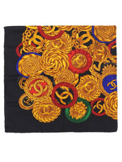 Brooch Pattern Scarf Black/Multi