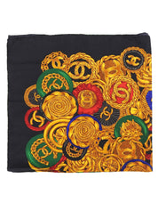 胸针图案围巾 黑色/多色