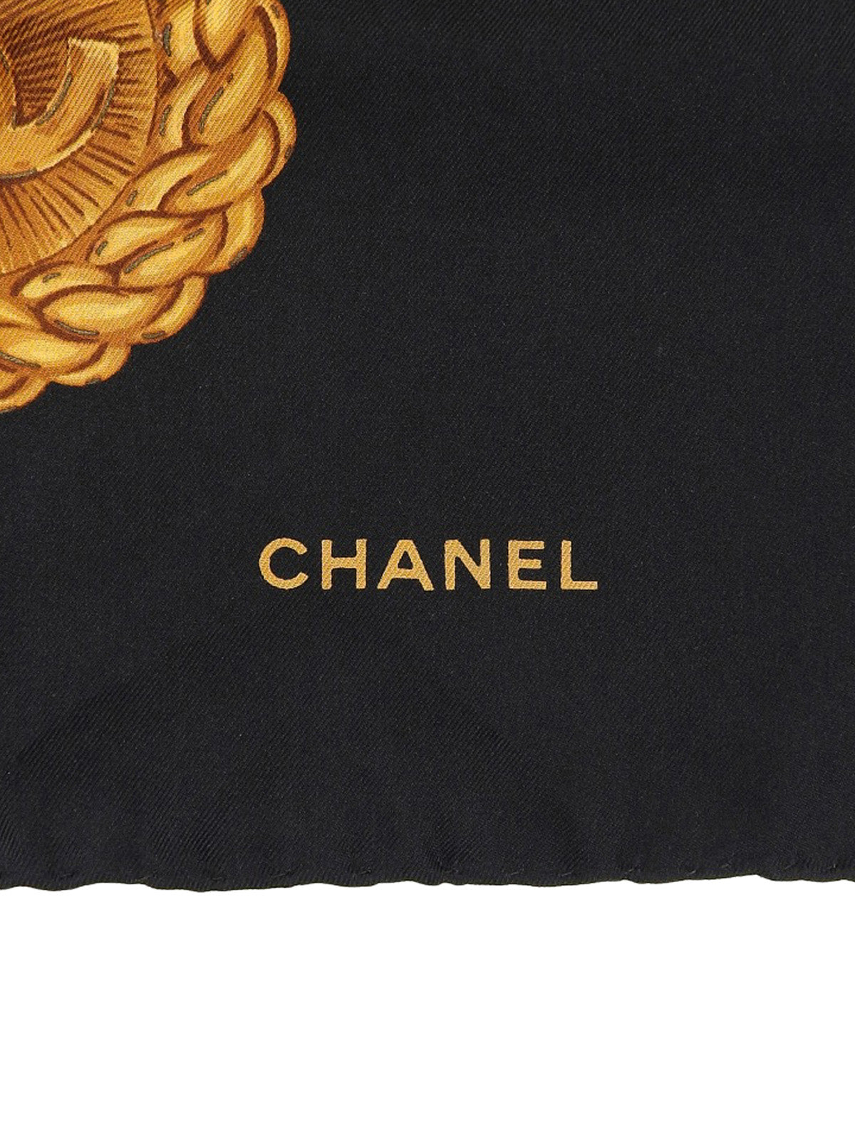 ブローチパターンスカーフ ブラック/マルチ