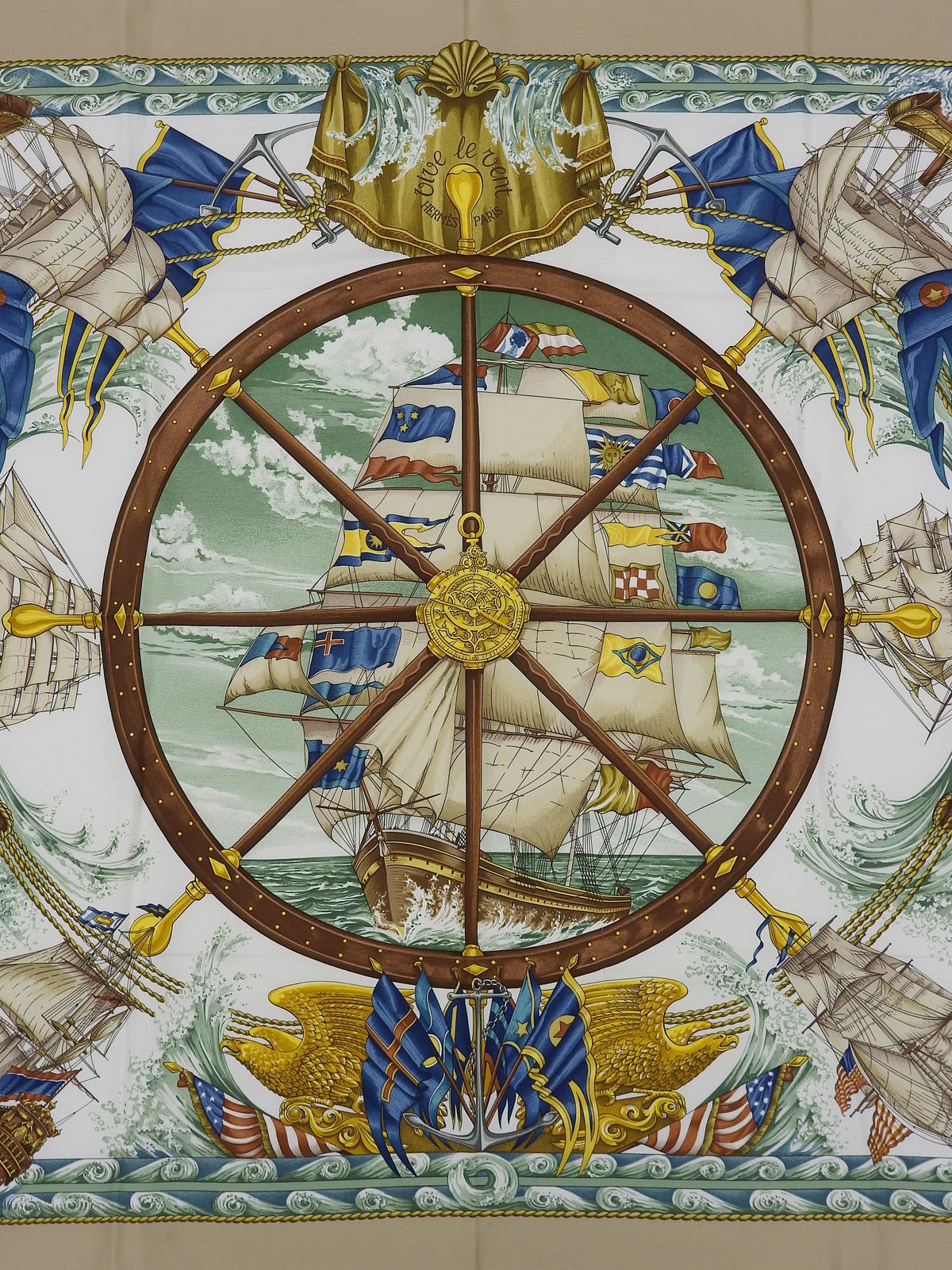 カレ90 Vive le vent ベージュ/マルチ