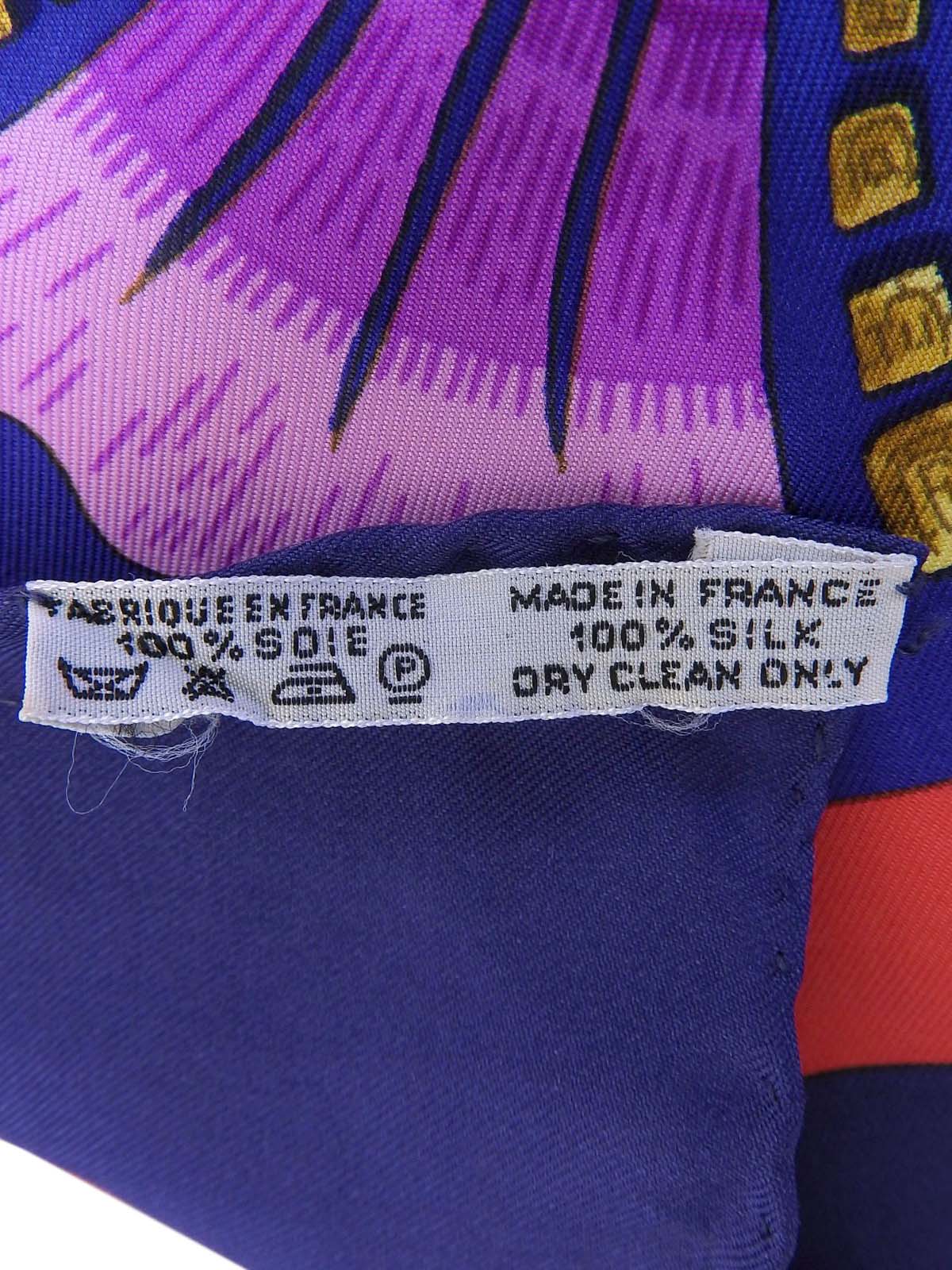 Carré 90 Cheval Turk 图案围巾，海军蓝/多色