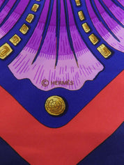 カレ90 Cheval Turcパターンスカーフ ネイビー/マルチ