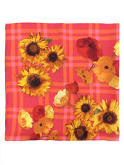 粉色/橙色/多色花朵格纹围巾