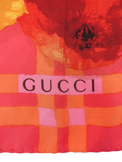 粉色/橙色/多色花朵格纹围巾