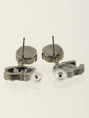 2005 Rhinestone CC Mark Swing Earrings in Gunmetal