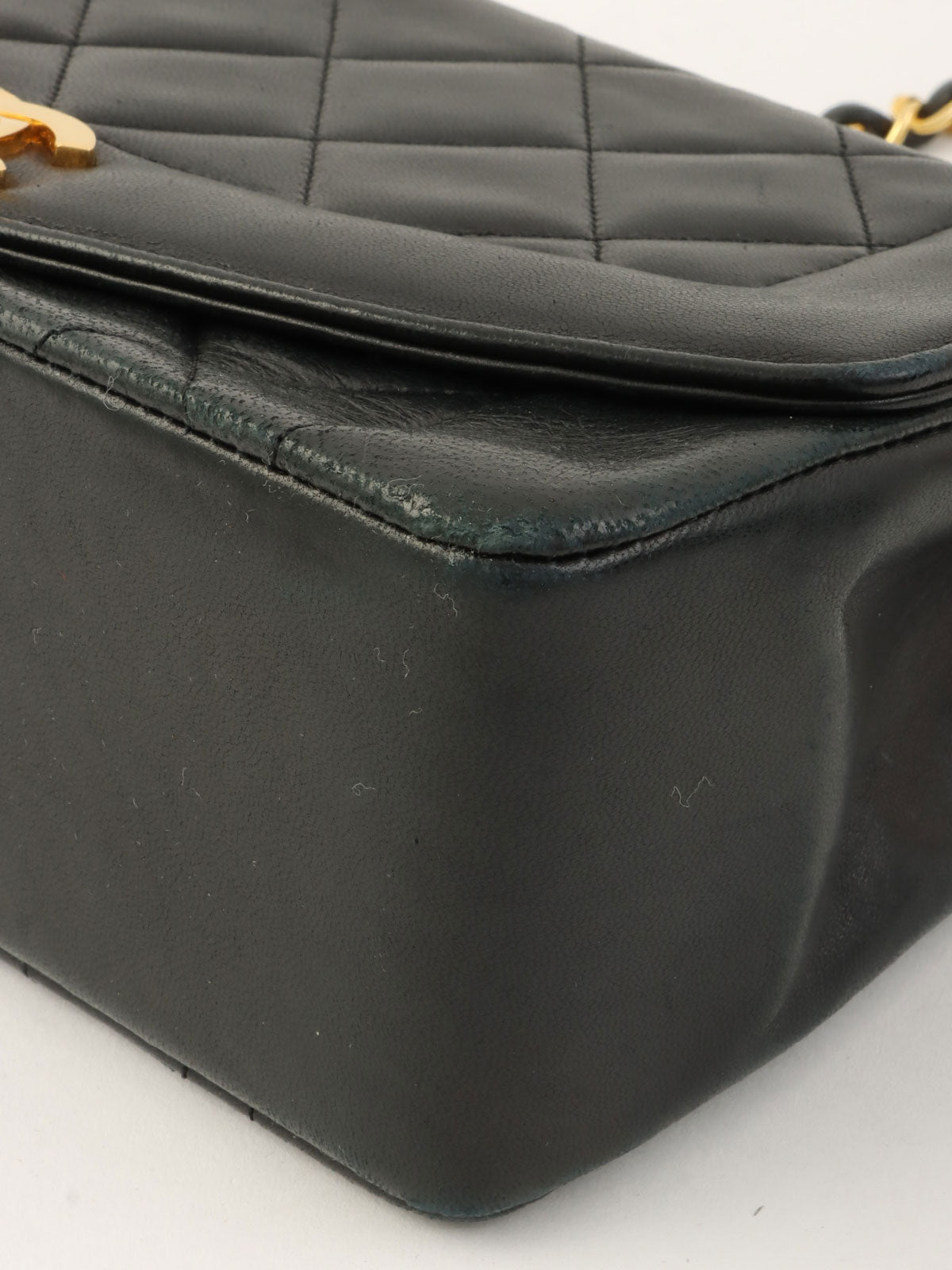 1990年頃製 ダイアナフラップチェーンバッグ22cm ブラック