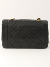 1990年頃製 ダイアナフラップチェーンバッグ22cm ブラック