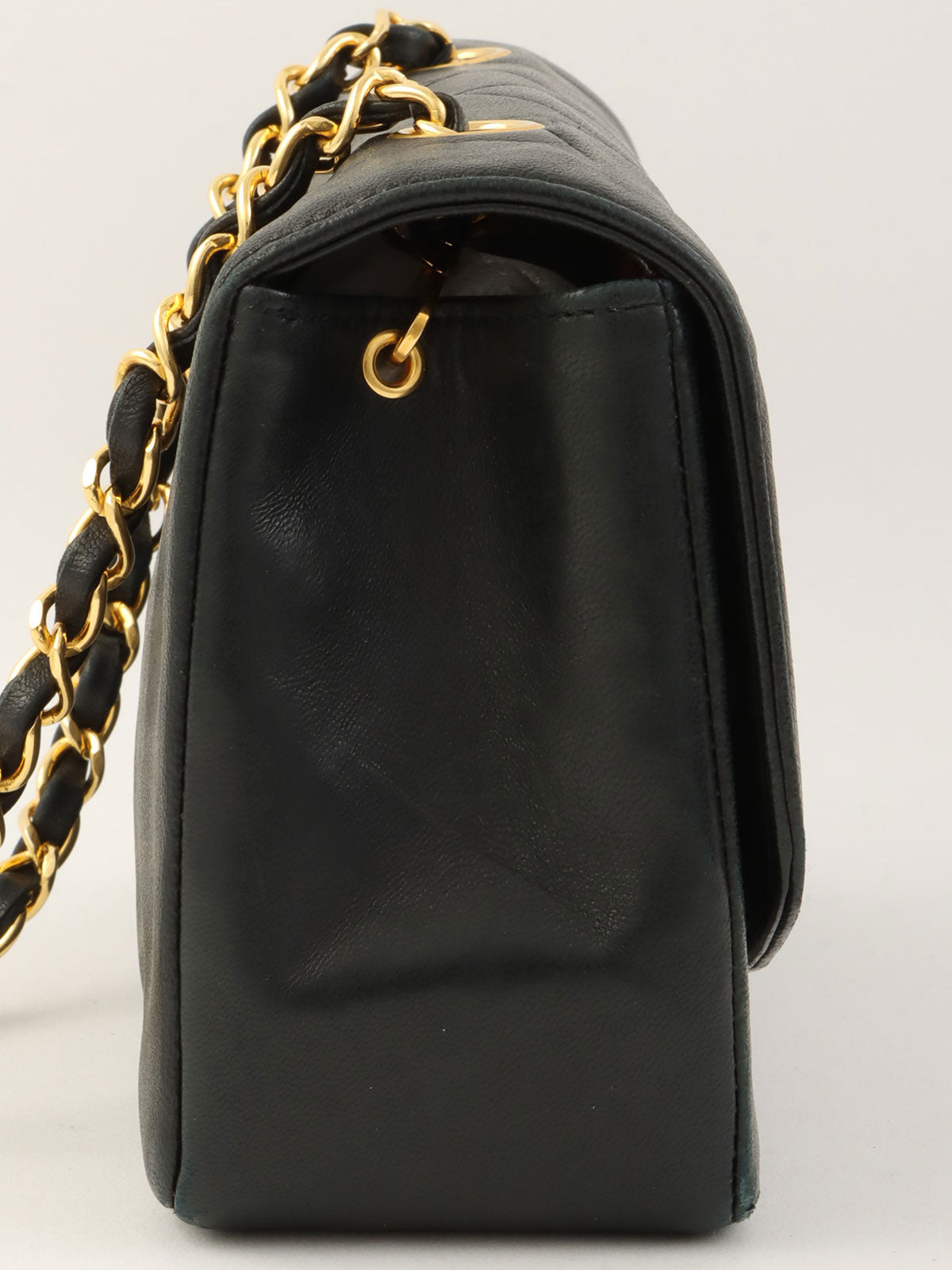 1990年頃製 ダイアナフラップチェーンバッグ22cm ブラック