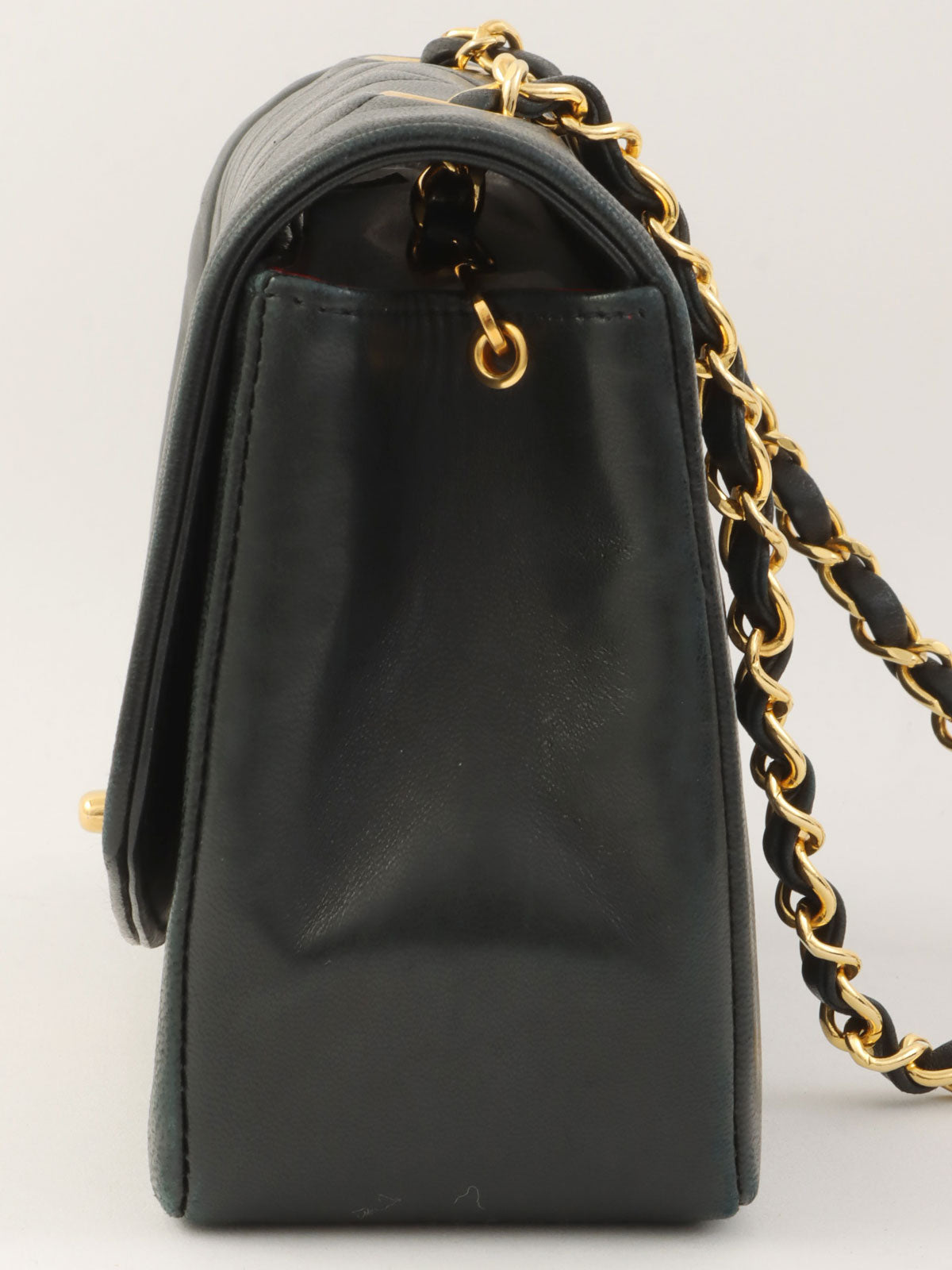 1990年頃製 ダイアナフラップチェーンバッグ22cm ブラック